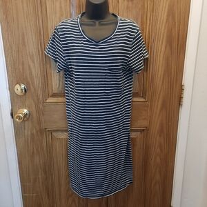 Striped Black and White T-Shirt Dress